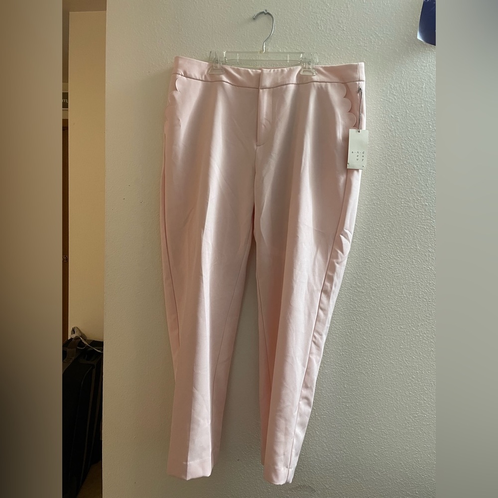 Pink silk capri slacks. Size 12